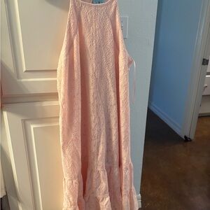 Elegant Pink Lace Dress